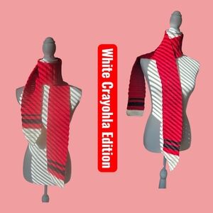 Red and White Striped Scarf